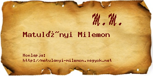 Matulányi Milemon névjegykártya